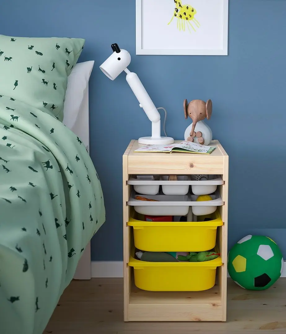 Etajera Ikea Trofast 2 organizatori/2 containeri 32x44x52 (Pin/Gri/Galben)