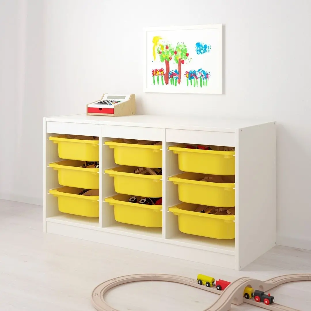 Etajera Ikea Trofast 9 containeri 99x44x56 (Alb/Galben) - 4