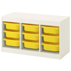 Etajera Ikea Trofast 9 containeri 99x44x56 (Alb/Galben)