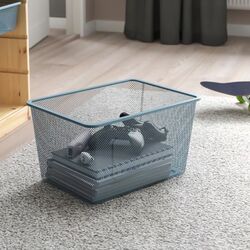 Etajera Ikea Trofast 3 cosuri 44x30x91 (Pin Vopsit Alb/Gri-Albastru) Thumb