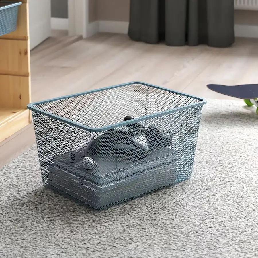 Etajera Ikea Trofast 3 cosuri 44x30x91 (Pin Vopsit Alb/Gri-Albastru)