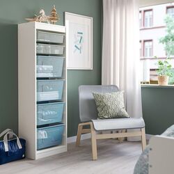 Etajera Ikea Trofast 6 cosuri 46x30x145 (Alb/Verde-Gri/Gri-Albastru) Thumb
