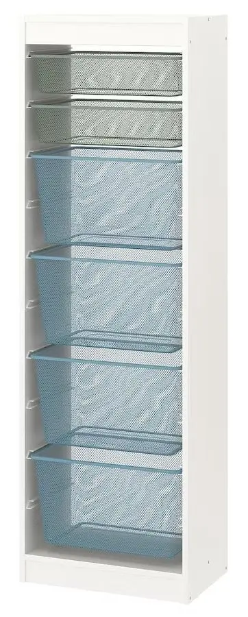 Etajera Ikea Trofast 6 cosuri 46x30x145 (Alb/Verde-Gri/Gri-Albastru)