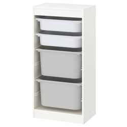 Стеллаж Ikea Trofast 4 контейнера 46x30x94 (Белый/Серый)