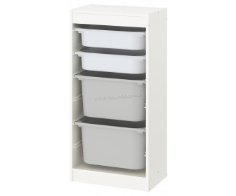 Etajera Ikea Trofast 4 containeri 46x30x94 (Alb/Gri)