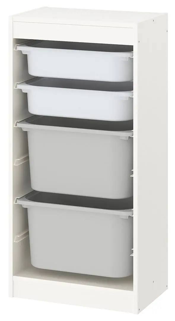 Etajera Ikea Trofast 4 containeri 46x30x94 (Alb/Gri)