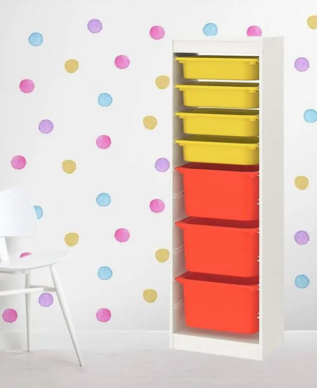 Etajera Ikea Trofast 7 containere 46x30x145 (Alb/Galben/Portocaliu)