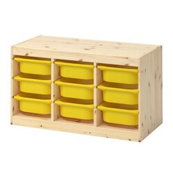 Etajera Ikea Trofast 9 containere 93x44x52 (Pin/Galben) Thumb