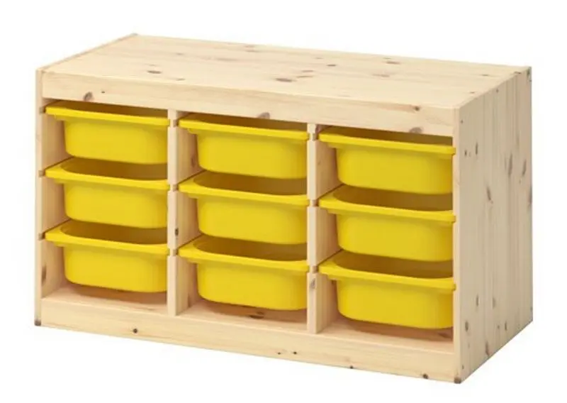 Etajera Ikea Trofast 9 containere 93x44x52 (Pin/Galben) - 3