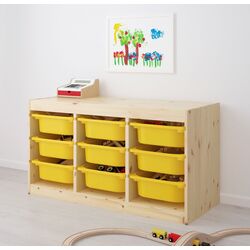 Etajera Ikea Trofast 9 containere 93x44x52 (Pin/Galben)