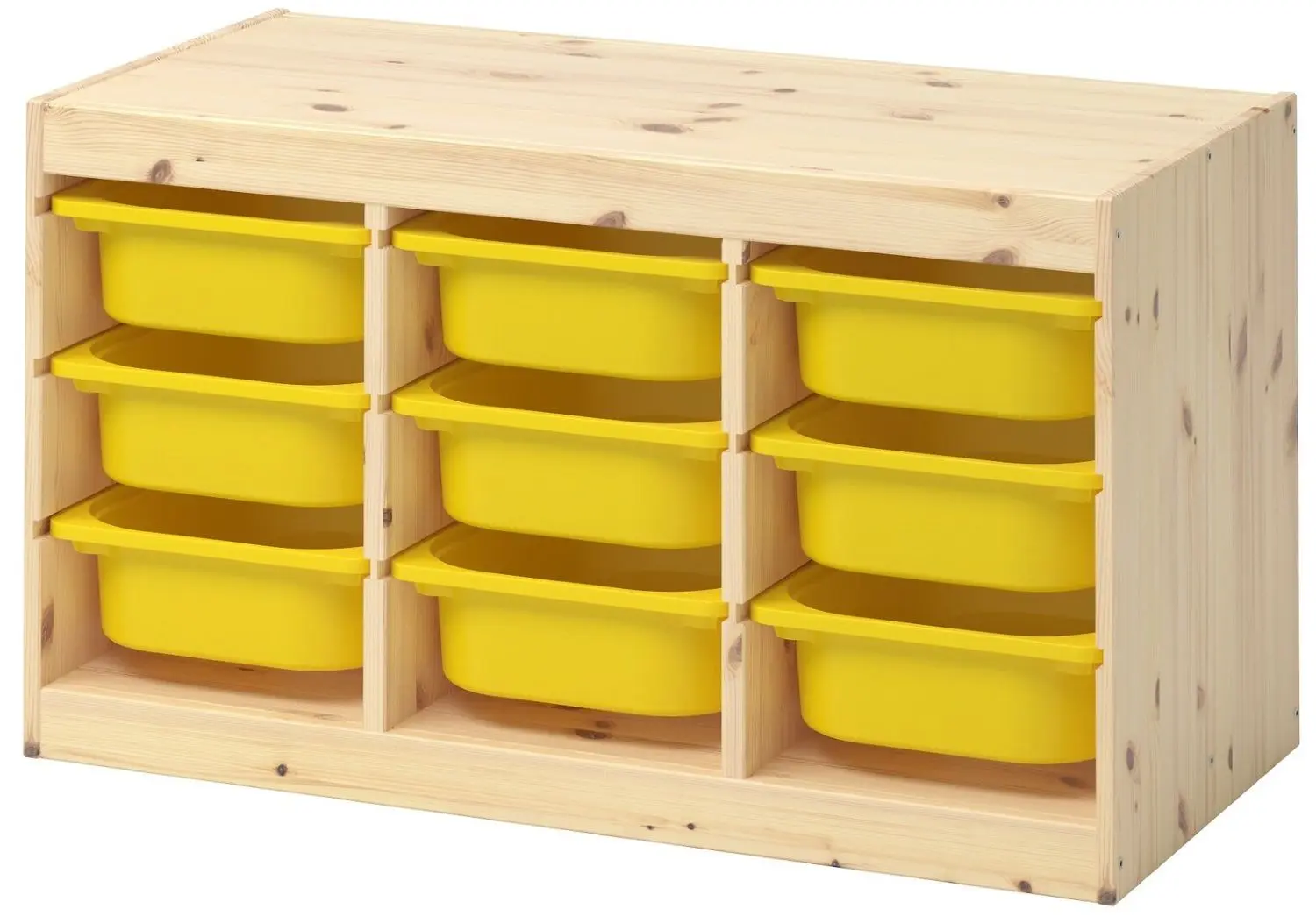 Etajera Ikea Trofast 9 containeri 94x44x52 (Pin Vopsit Alb/Galben)
