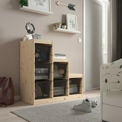 Etajera Ikea Trofast 6 cosuri 94x44x91 (Pin Vopsit Alb/Gri Inchis) Thumb
