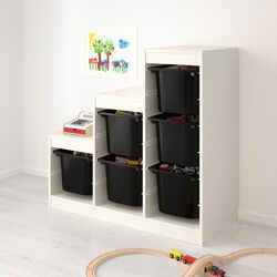 Стеллаж с контейнерами Ikea Trofast 99x44x94 (Белый/Черный) Thumb