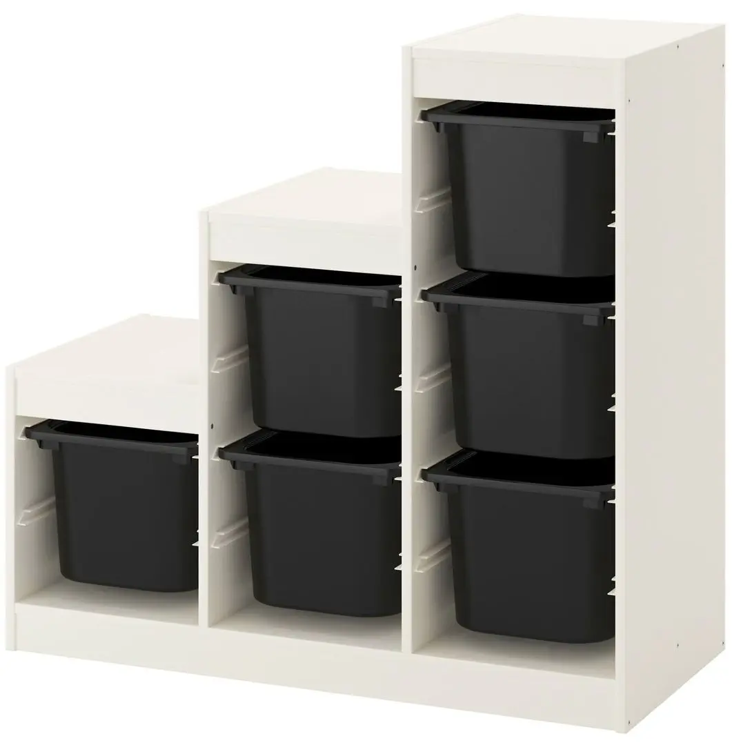 Стеллаж с контейнерами Ikea Trofast 99x44x94 (Белый/Черный)