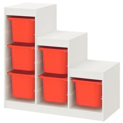 Etajera Ikea Trofast 6 containeri 99x44x94 (Alb/Portocaliu) Thumb