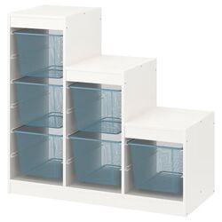 Стеллаж Ikea Trofast 6 корзин 99x44x94 (Белый/Серо-синий)