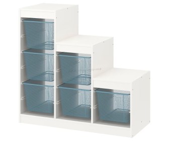 Etajera Ikea Trofast 6 cosuri 99x44x94 (Alb/Gri-Albastru)