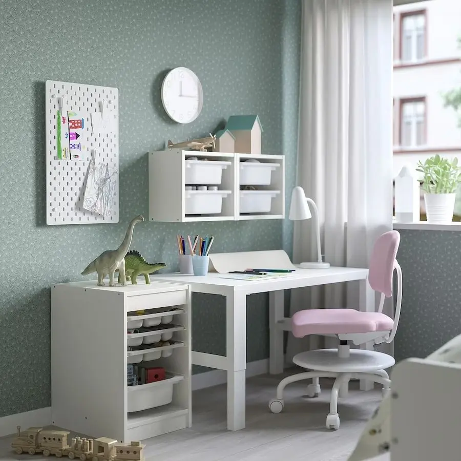 Стеллаж Ikea Trofast 3 органайзера/контейнер 34x44x56 (Белый/Серый) - 2