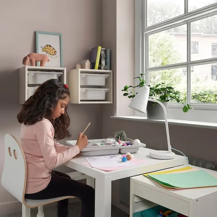 Стеллаж Ikea Trofast 3 органайзера/контейнер 34x44x56 (Белый/Серый) - 4