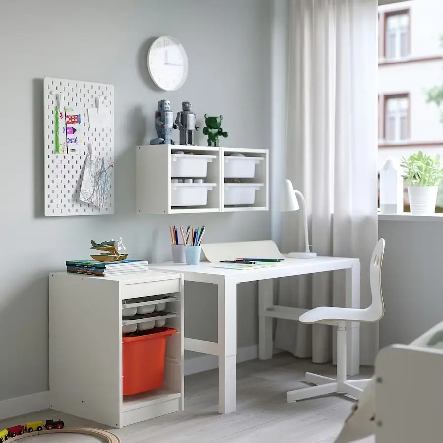 Стеллаж Ikea Trofast 2 органайзера/контейнер 34x44x56 (Белый/Серый/Оранжевый) - 2