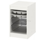 Стеллаж Ikea Trofast 2 органайзера/2 корзины 34x44x56 (Белый/Серый/Темно-серый)