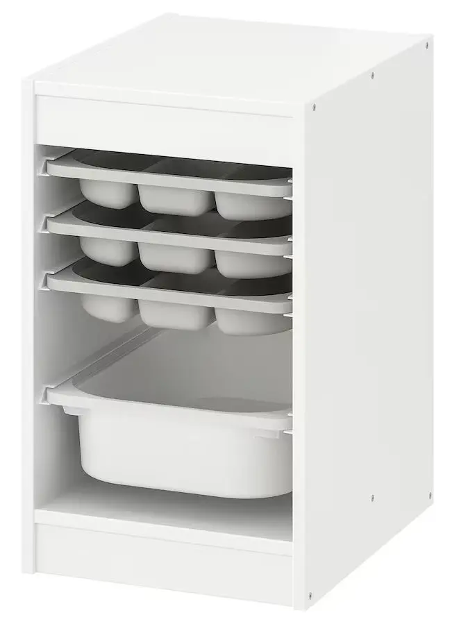 Стеллаж Ikea Trofast 3 органайзера/контейнер 34x44x56 (Белый/Серый)
