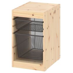 Etajera Ikea Trofast 2 cosuri 32x44x52 (Pin/Gri Inchis) Thumb