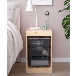 Стеллаж Ikea Trofast 3 корзины 32x44x52 (Сосна/Темно-серый)