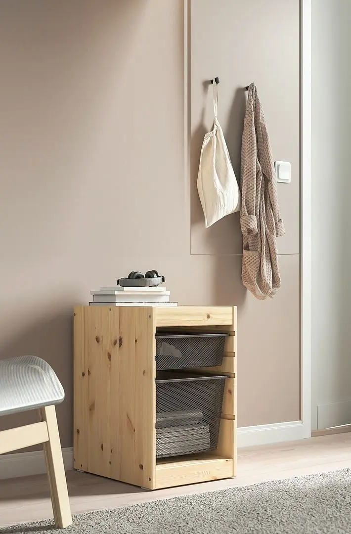 Etajera Ikea Trofast 2 cosuri 32x44x52 (Pin/Gri Inchis)