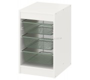 Стеллаж Ikea Trofast 3 корзины 34x44x56 (Белый/Светло-серо-зеленый)