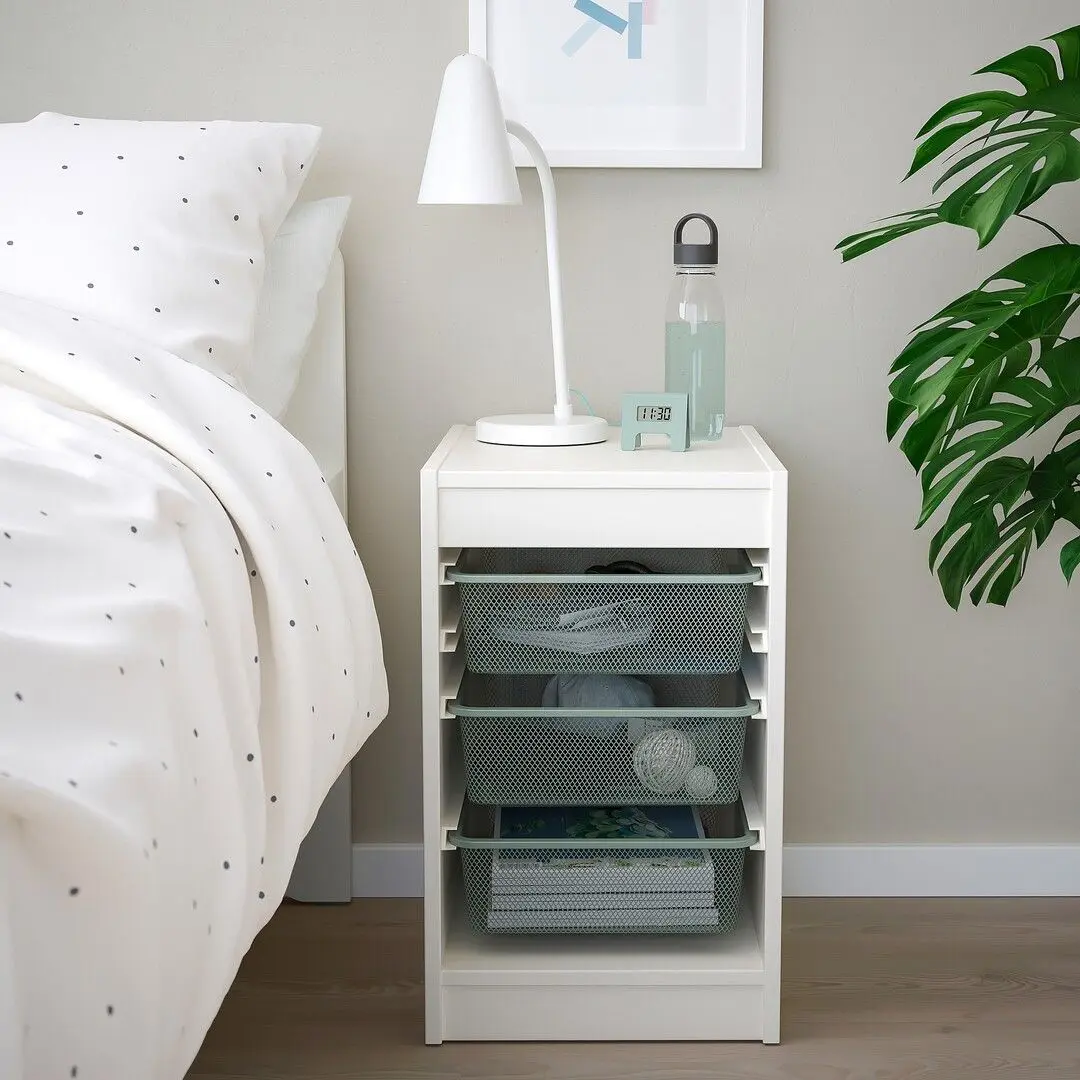 Стеллаж Ikea Trofast 3 корзины 34x44x56 (Белый/Светло-серо-зеленый)