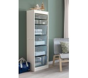 Стеллаж Ikea Trofast 6 корзин 46x30x145 (Белый/Светло-зелено-серый/Серо-синий)