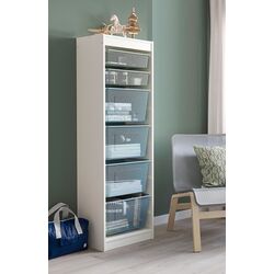 Стеллаж Ikea Trofast 6 корзин 46x30x145 (Белый/Светло-зелено-серый/Серо-синий)