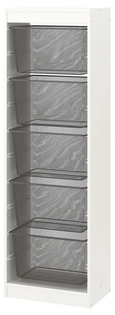 Etajera Ikea Trofast 5 cosuri 46x30x145 (Alb/Gri Inchis)