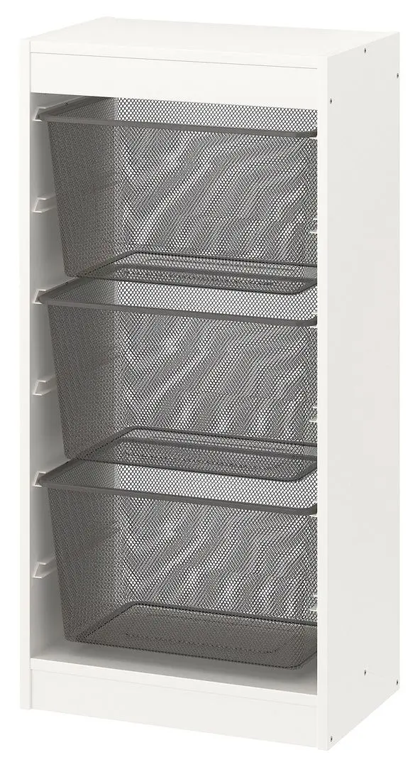 Стеллаж Ikea Trofast 3 корзины 46x30x94 (Белый/Темно-серый)