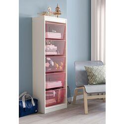Стеллаж Ikea Trofast 5 корзин 46x30x145 (Белый/Светло-красный)