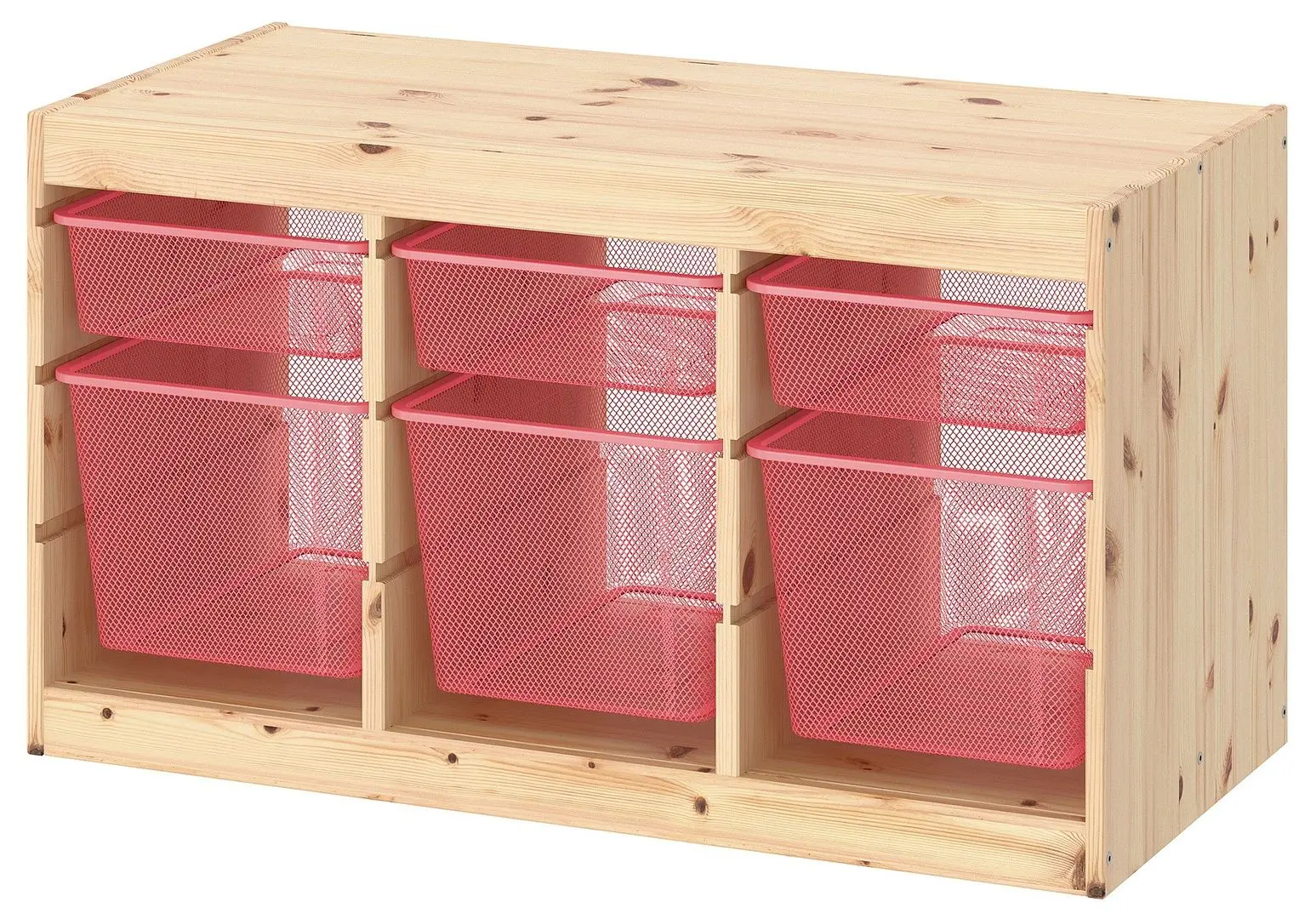 Стеллаж Ikea Trofast 6 корзин 93x44x52 (Сосна/Светло-красный) - 2