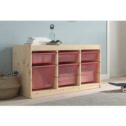 Стеллаж Ikea Trofast 6 корзин 93x44x52 (Сосна/Светло-красный) Thumb