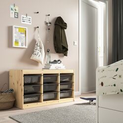 Etajera Ikea Trofast 9 cosuri 93x44x52 (Pin Vopsit Alb/Gri Inchis) Thumb