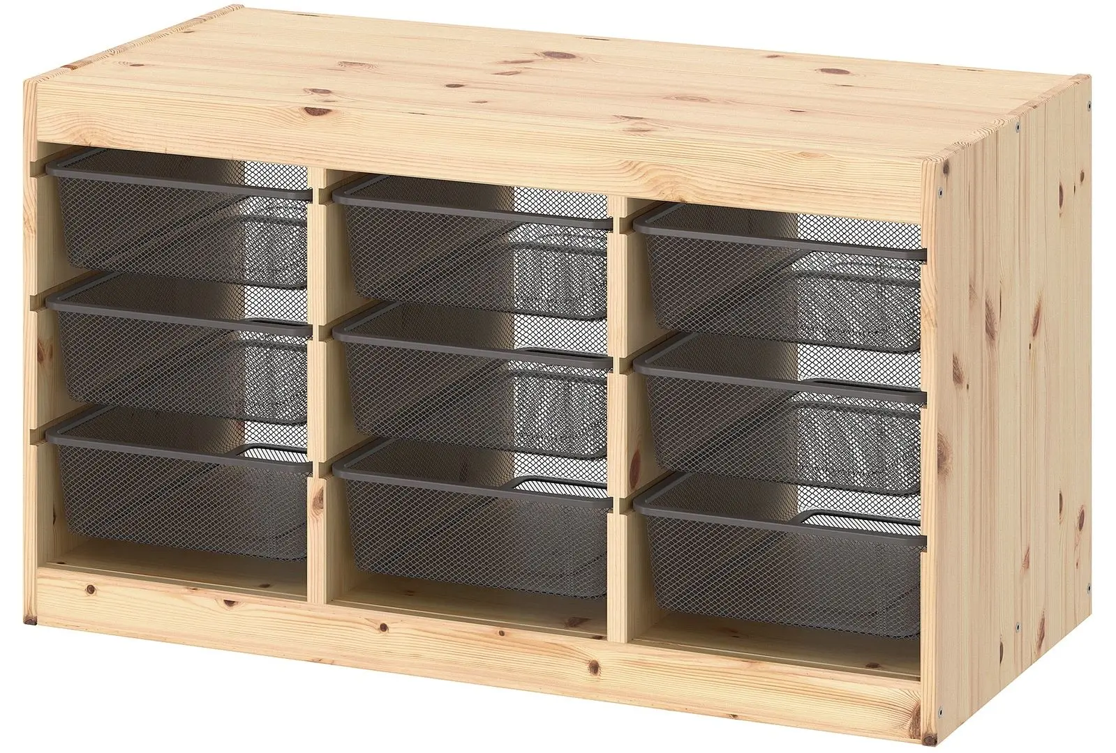 Etajera Ikea Trofast 9 cosuri 93x44x52 (Pin Vopsit Alb/Gri Inchis)