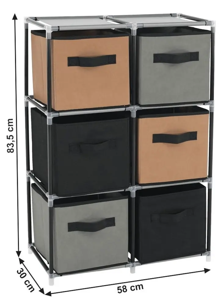 Комод-органайзер Mobhaus Camilo Typ 2 (Black/Brown/Gray)