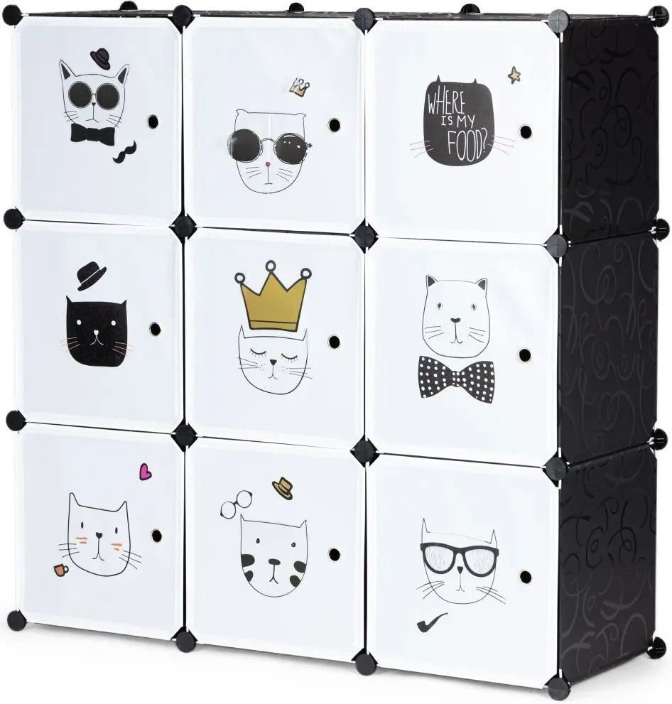 Comoda-organizator Modern Home PJJCBS0009-09D (Black/White)