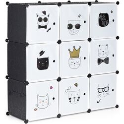 Comoda-organizator Modern Home PJJCBS0009-09D (Black/White)