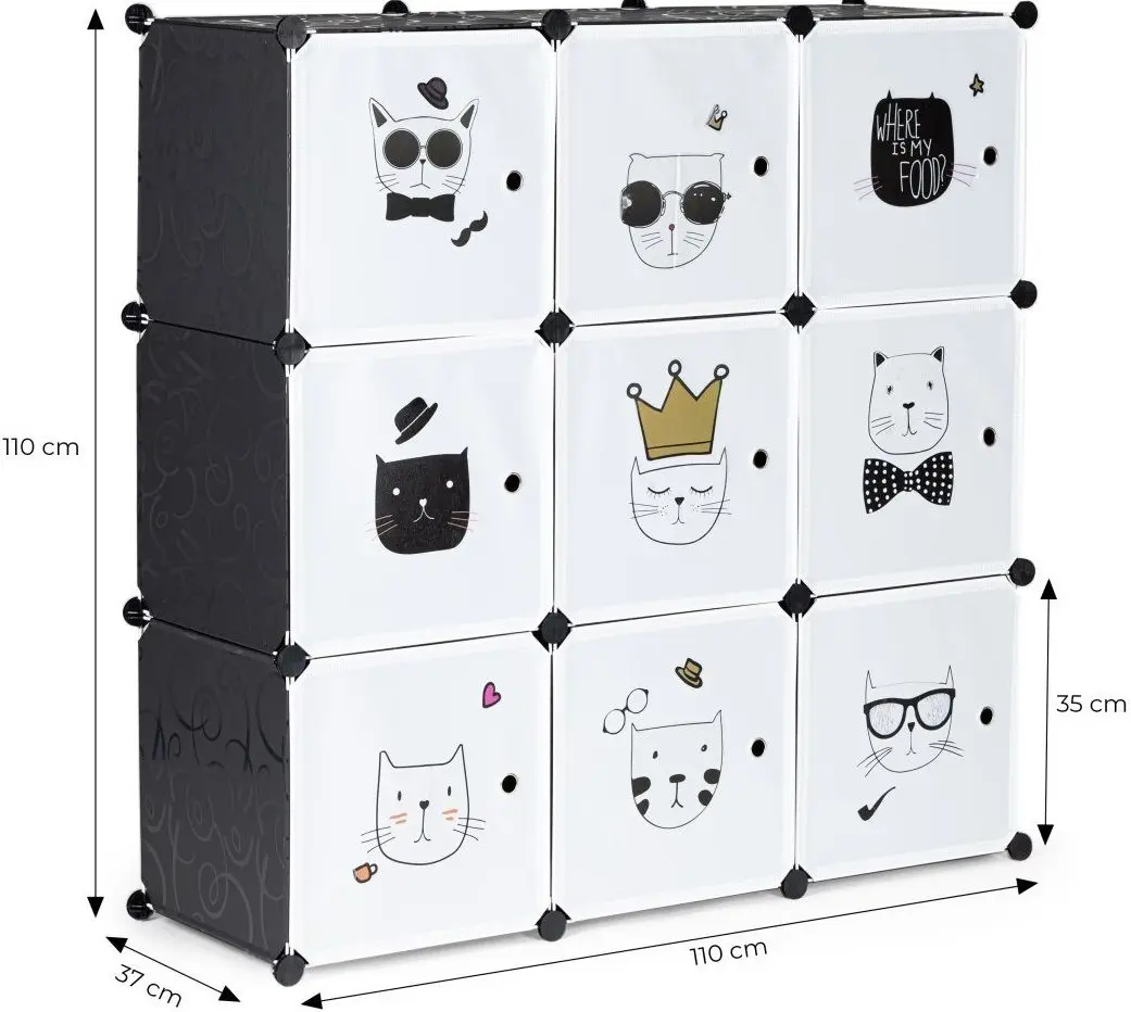 Comoda-organizator Modern Home PJJCBS0009-09D (Black/White)