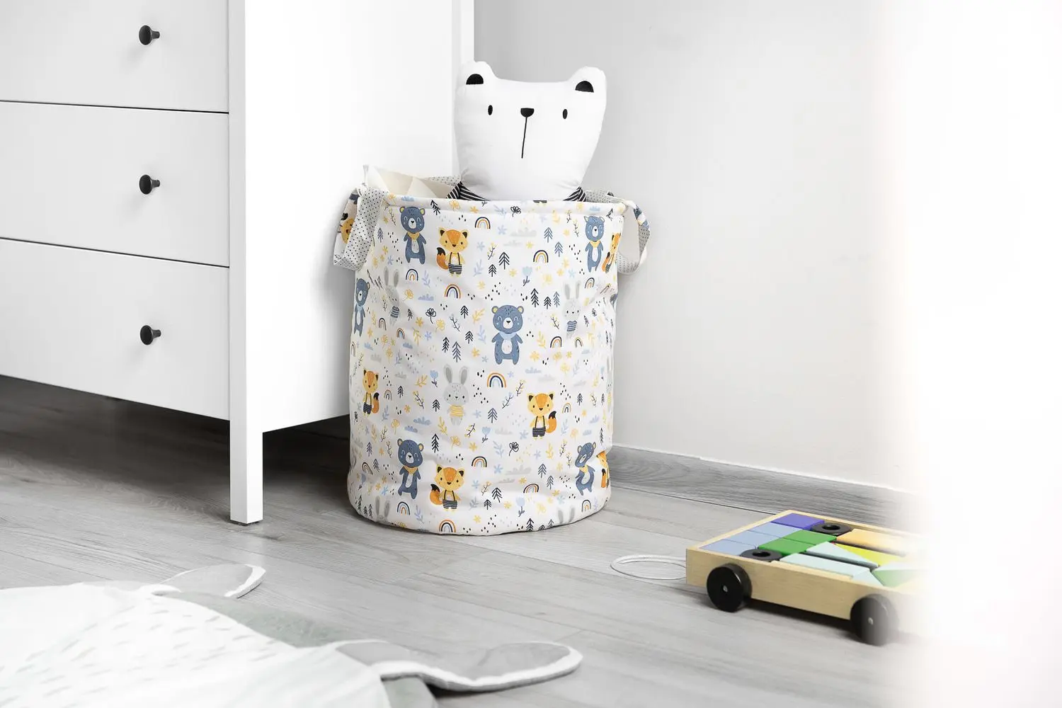 Корзина для игрушек Sensillo Forest Friends (White/Blue)