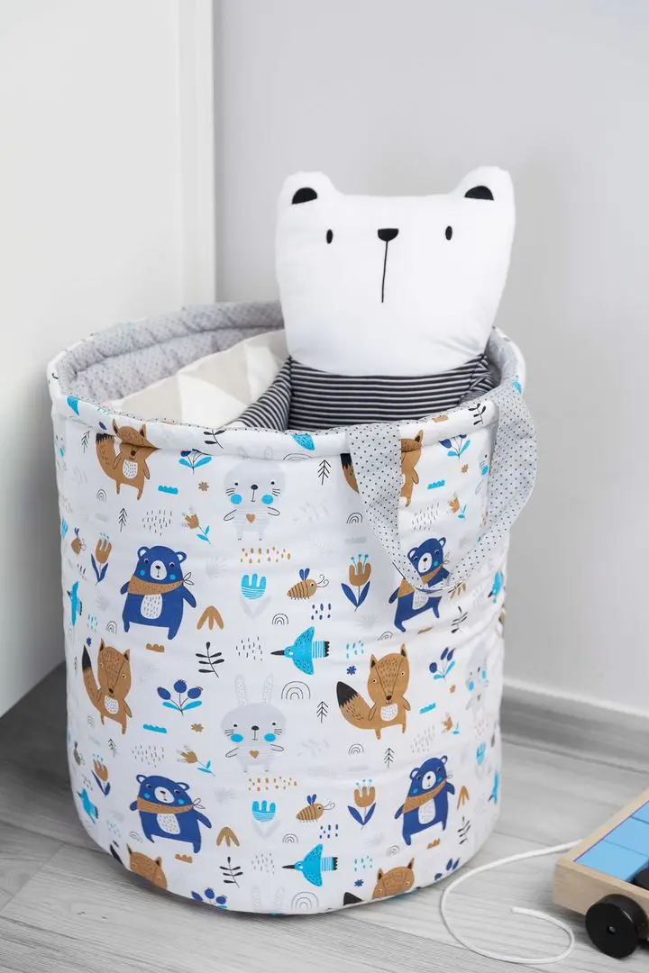Cos pentru jucarii Sensillo Forrest Animals (White/Blue)