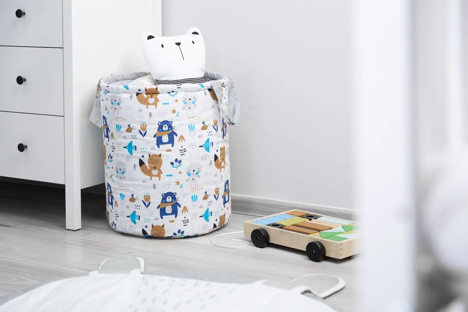 Cos pentru jucarii Sensillo Forrest Animals (White/Blue)
