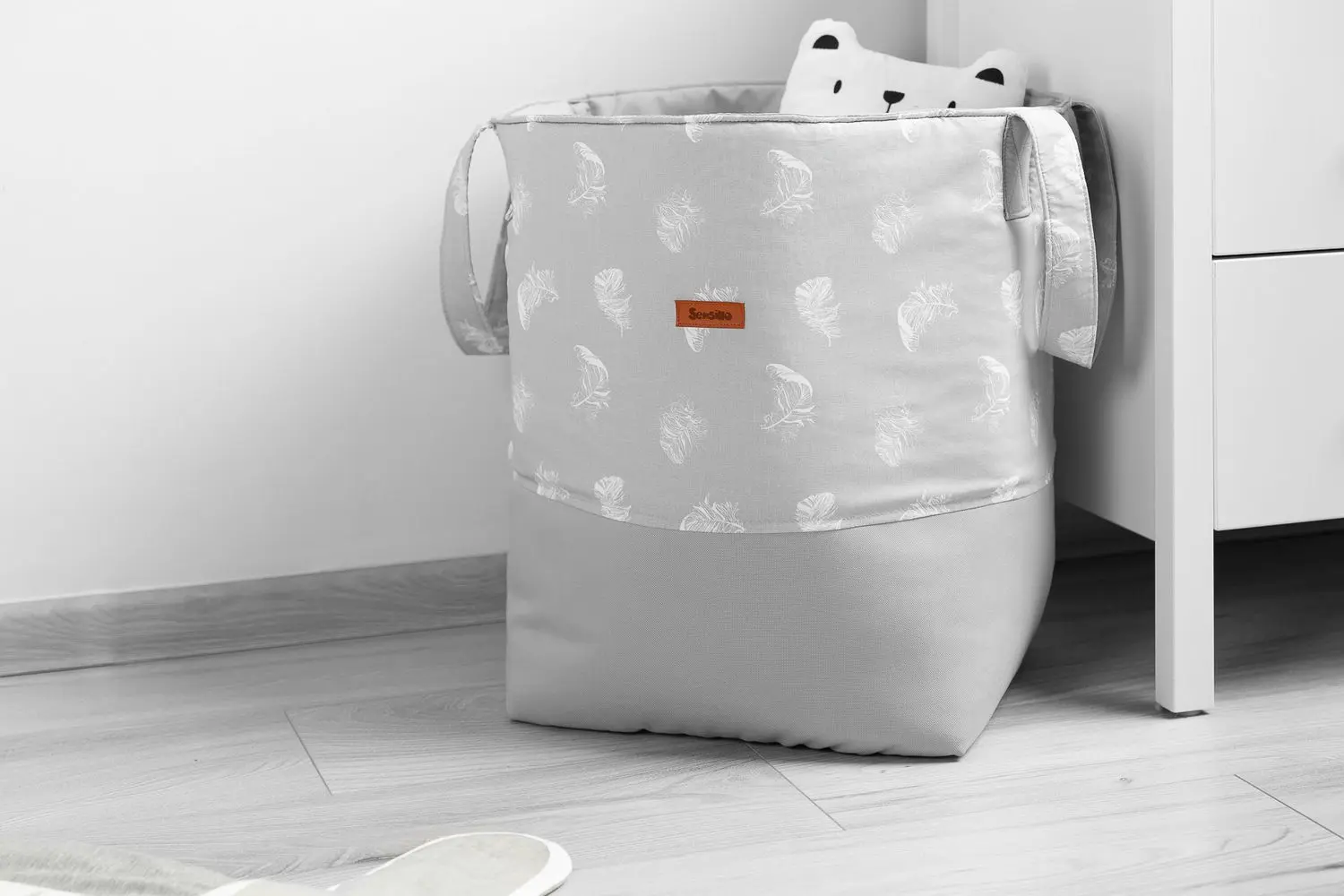 Корзина для игрушек Sensillo Medium (Feathers Grey)