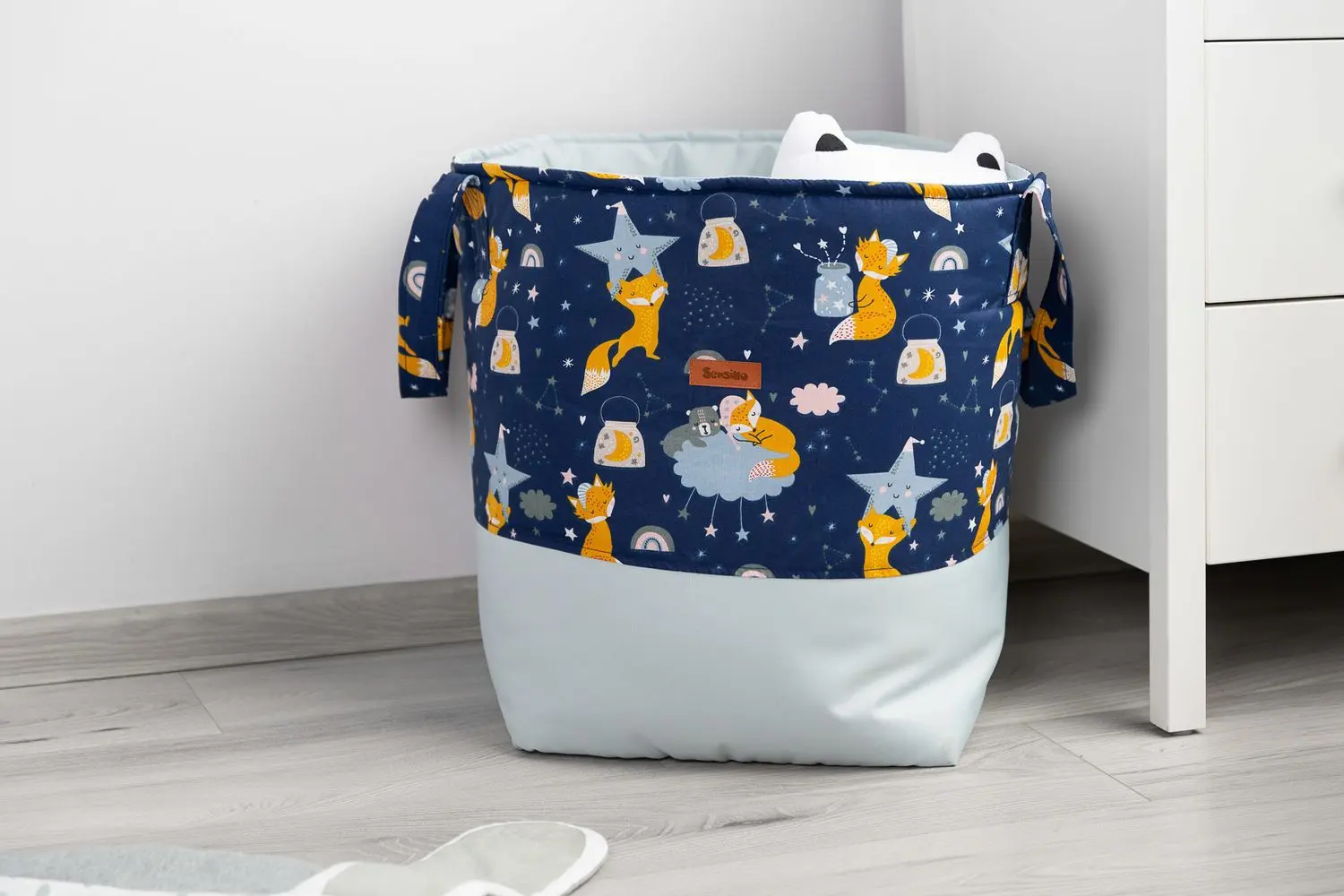 Корзина для игрушек Sensillo Medium (Foxes Navy Blue)