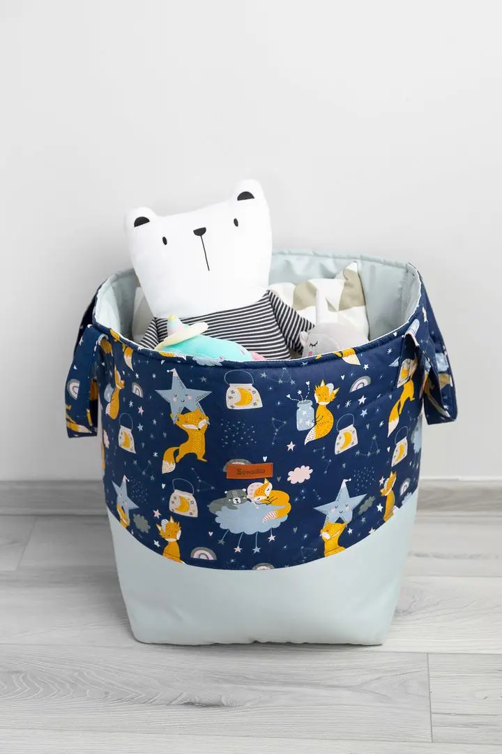 Корзина для игрушек Sensillo Medium (Foxes Navy Blue)